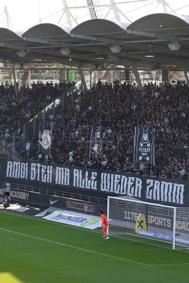 Sturm Graz - Austria Wien
Oesterreichische Fussball Bundesliga, 29. Runde, SK Sturm Graz - FK Austria Wien, Stadion Graz-Liebenau, 26.04.2026. 

Foto zeigt Fans von Sturm mit einer Choreografie
Schlüsselwörter: bastion jewels repression