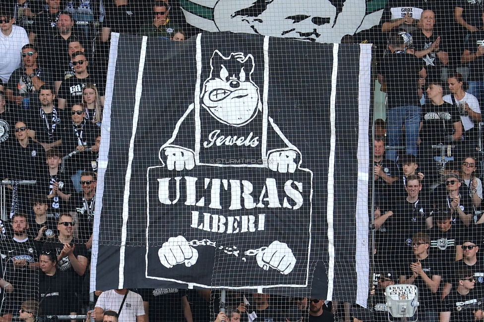 Sturm Graz - Austria Wien
Oesterreichische Fussball Bundesliga, 29. Runde, SK Sturm Graz - FK Austria Wien, Stadion Graz-Liebenau, 26.04.2026. Foto zeigt Fans von Sturm mit einer Choreografie
Schlüsselwörter: bastion jewels repression
