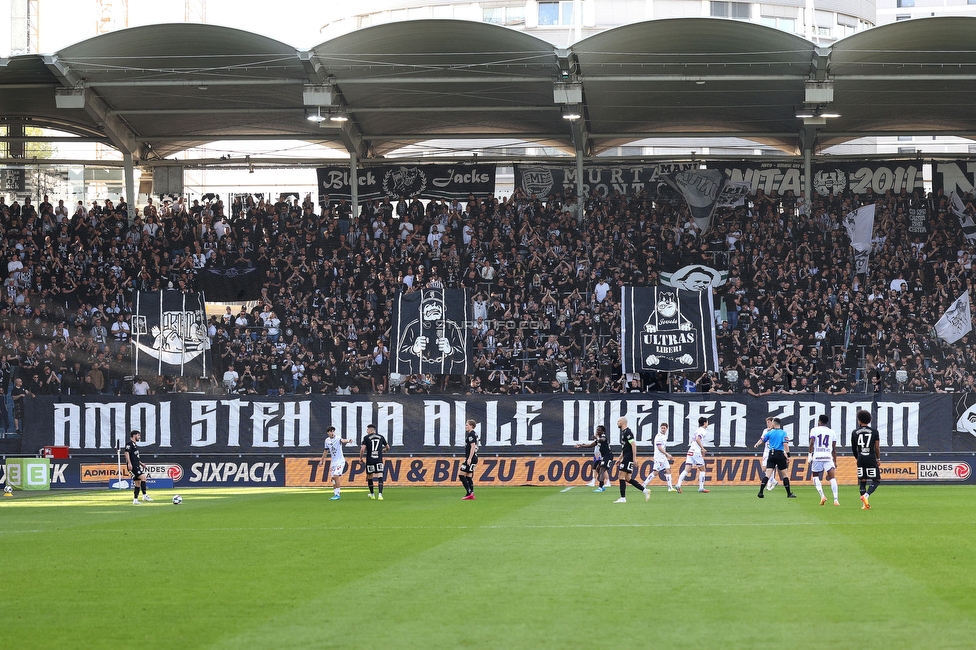 Sturm Graz - Austria Wien
Oesterreichische Fussball Bundesliga, 29. Runde, SK Sturm Graz - FK Austria Wien, Stadion Graz-Liebenau, 26.04.2026. Foto zeigt Fans von Sturm mit einer Choreografie
Schlüsselwörter: bastion jewels repression