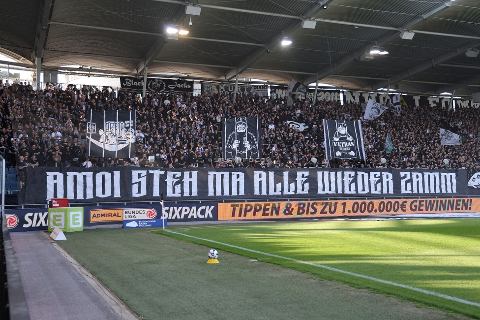 Sturm Graz - Austria Wien
Oesterreichische Fussball Bundesliga, 29. Runde, SK Sturm Graz - FK Austria Wien, Stadion Graz-Liebenau, 26.04.2026. Foto zeigt Fans von Sturm mit einer Choreografie
Schlüsselwörter: bastion jewels repression