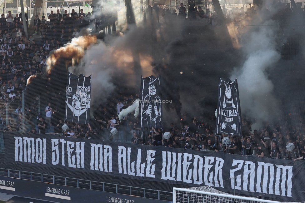 Sturm Graz - Austria Wien
Oesterreichische Fussball Bundesliga, 29. Runde, SK Sturm Graz - FK Austria Wien, Stadion Graz-Liebenau, 26.04.2026. 

Foto zeigt Fans von Sturm mit einer Choreografie
Schlüsselwörter: bastion jewels repression