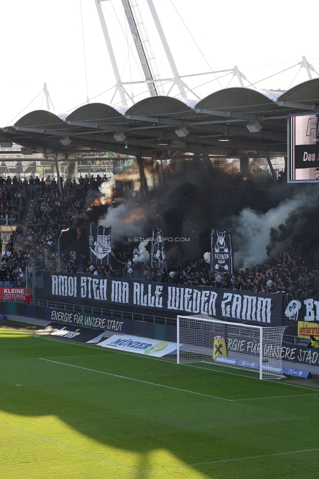 Sturm Graz - Austria Wien
Oesterreichische Fussball Bundesliga, 29. Runde, SK Sturm Graz - FK Austria Wien, Stadion Graz-Liebenau, 26.04.2026. 

Foto zeigt Fans von Sturm mit einer Choreografie
Schlüsselwörter: bastion jewels repression