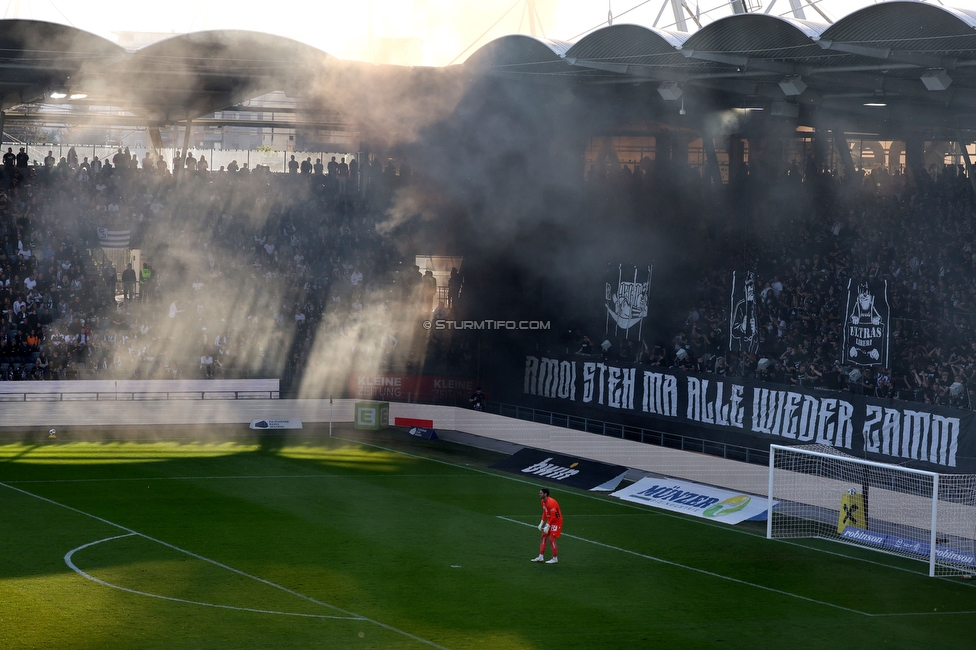 Sturm Graz - Austria Wien
Oesterreichische Fussball Bundesliga, 29. Runde, SK Sturm Graz - FK Austria Wien, Stadion Graz-Liebenau, 26.04.2026. 

Foto zeigt Fans von Sturm mit einer Choreografie
Schlüsselwörter: bastion jewels repression