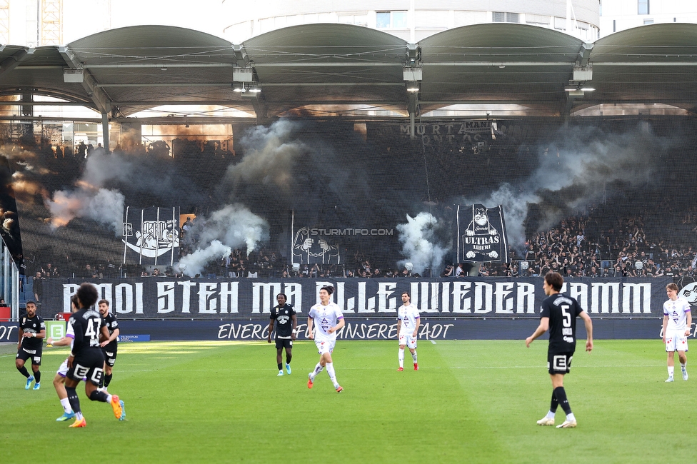 Sturm Graz - Austria Wien
Oesterreichische Fussball Bundesliga, 29. Runde, SK Sturm Graz - FK Austria Wien, Stadion Graz-Liebenau, 26.04.2026. 

Foto zeigt Fans von Sturm mit einer Choreografie
Schlüsselwörter: bastion jewels repression