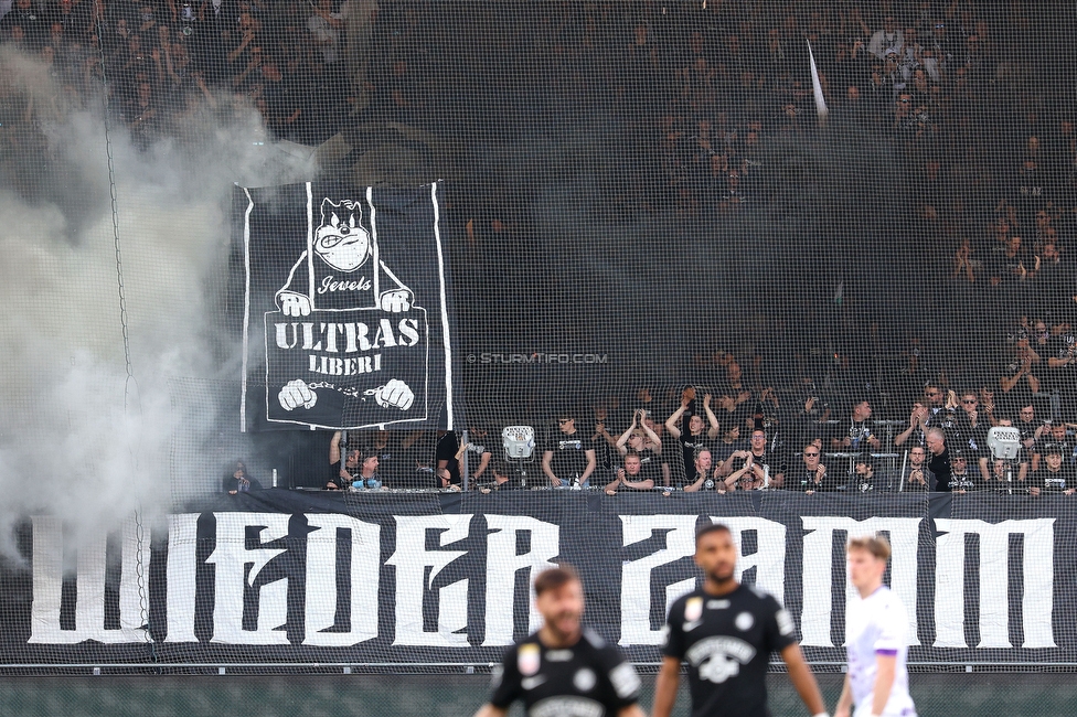 Sturm Graz - Austria Wien
Oesterreichische Fussball Bundesliga, 29. Runde, SK Sturm Graz - FK Austria Wien, Stadion Graz-Liebenau, 26.04.2026. 

Foto zeigt Fans von Sturm mit einer Choreografie
Schlüsselwörter: bastion jewels repression