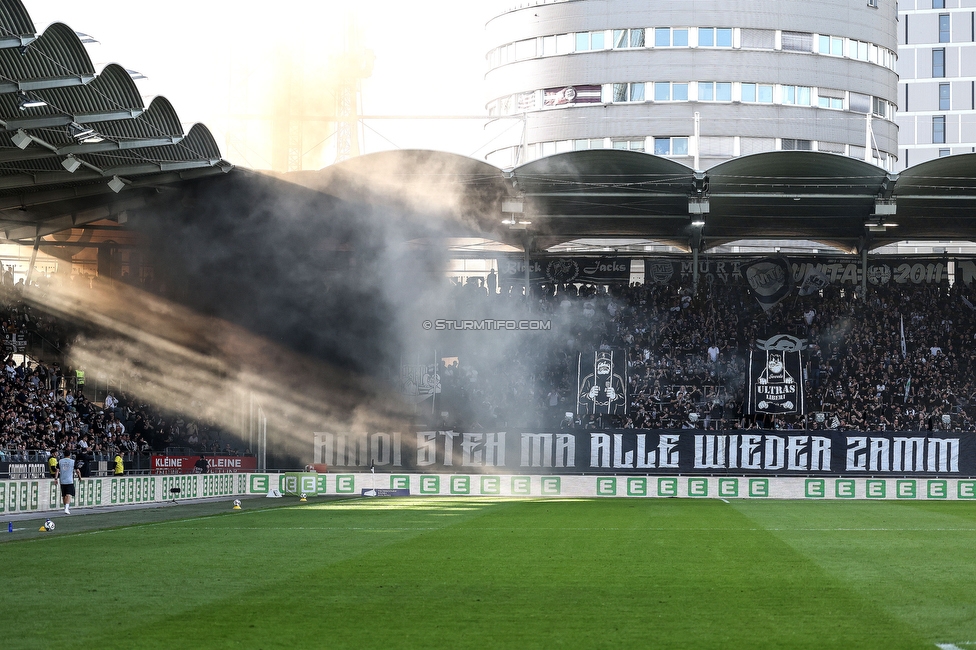 Sturm Graz - Austria Wien
Oesterreichische Fussball Bundesliga, 29. Runde, SK Sturm Graz - FK Austria Wien, Stadion Graz-Liebenau, 26.04.2026. 

Foto zeigt Fans von Sturm mit einer Choreografie
Schlüsselwörter: bastion jewels repression