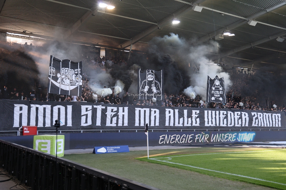 Sturm Graz - Austria Wien
Oesterreichische Fussball Bundesliga, 29. Runde, SK Sturm Graz - FK Austria Wien, Stadion Graz-Liebenau, 26.04.2026. Foto zeigt Fans von Sturm mit einer Choreografie
Schlüsselwörter: bastion jewels repression