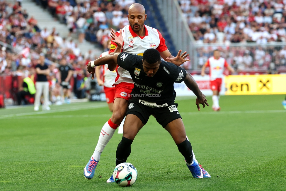 RB Salzburg - Sturm Graz
Oesterreichische Fussball Bundesliga, 30. Runde, FC RB Salzburg - SK Sturm Graz, Stadion Wals-Siezenheim, 03.05.2026.

Foto zeigt Jeyland Mitchell (Sturm)
