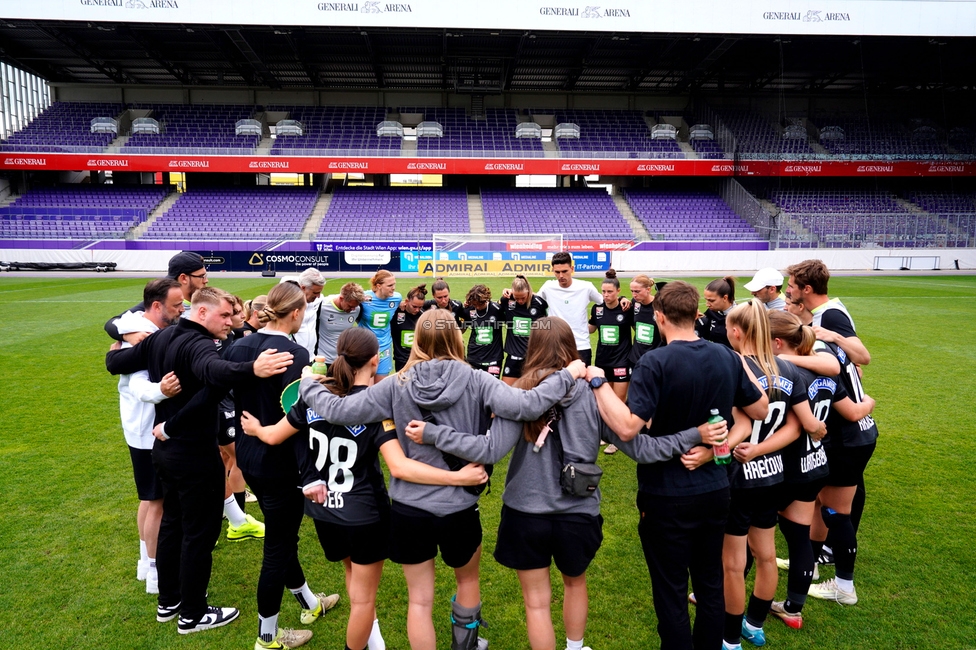 Austria Wien - Sturm Damen
OEFB Frauen Bundesliga, 3. Runde Play-Off, FK Austria Wien - SK Sturm Graz Damen, Generali Arena Wien, 09.05.2026. Foto zeigt die Mannschaft der Sturm Damen
