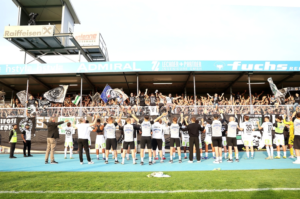 Hartberg - Sturm Graz
Oesterreichische Fussball Bundesliga, 31. Runde, TSV Hartberg - SK Sturm Graz, Profertil Arena Hartberg, 10.05.2026. Foto zeigt Fans von Sturm
