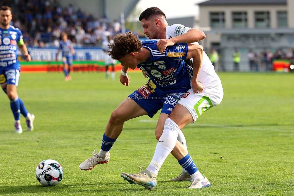 Hartberg - Sturm Graz
Oesterreichische Fussball Bundesliga, 31. Runde, TSV Hartberg - SK Sturm Graz, Profertil Arena Hartberg, 10.05.2026. Foto zeigt Emir Karic (Sturm)
