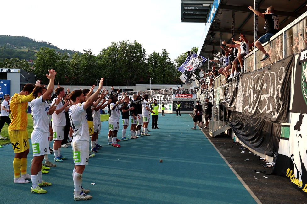 Hartberg - Sturm Graz
Oesterreichische Fussball Bundesliga, 31. Runde, TSV Hartberg - SK Sturm Graz, Profertil Arena Hartberg, 10.05.2026. 

Foto zeigt Fans von Sturm
