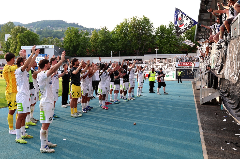 Hartberg - Sturm Graz
Oesterreichische Fussball Bundesliga, 31. Runde, TSV Hartberg - SK Sturm Graz, Profertil Arena Hartberg, 10.05.2026. 

Foto zeigt Fans von Sturm
