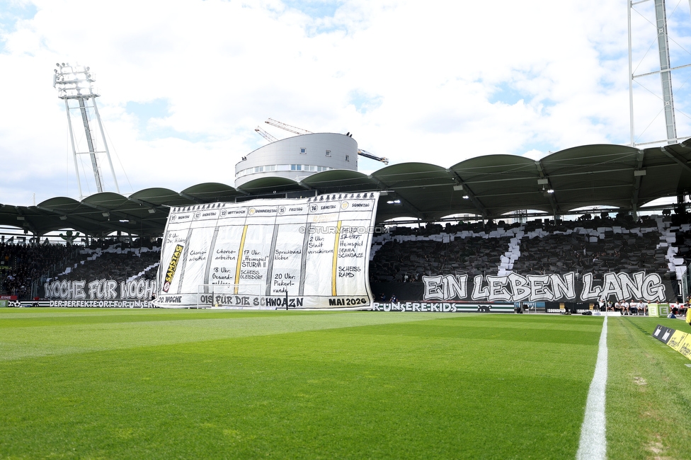 Sturm Graz - Rapid Wien
Oesterreichische Fussball Bundesliga, 32. Runde, SK Sturm Graz - SK Rapid Wien, Stadion Graz-Liebenau, 17.05.2026. Foto zeigt Fans von Sturm mit einer Choreografie
