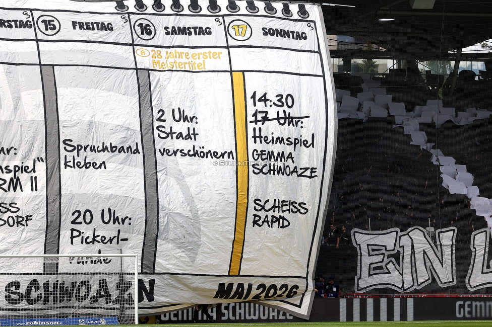 Sturm Graz - Rapid Wien
Oesterreichische Fussball Bundesliga, 32. Runde, SK Sturm Graz - SK Rapid Wien, Stadion Graz-Liebenau, 17.05.2026. Foto zeigt Fans von Sturm mit einer Choreografie
