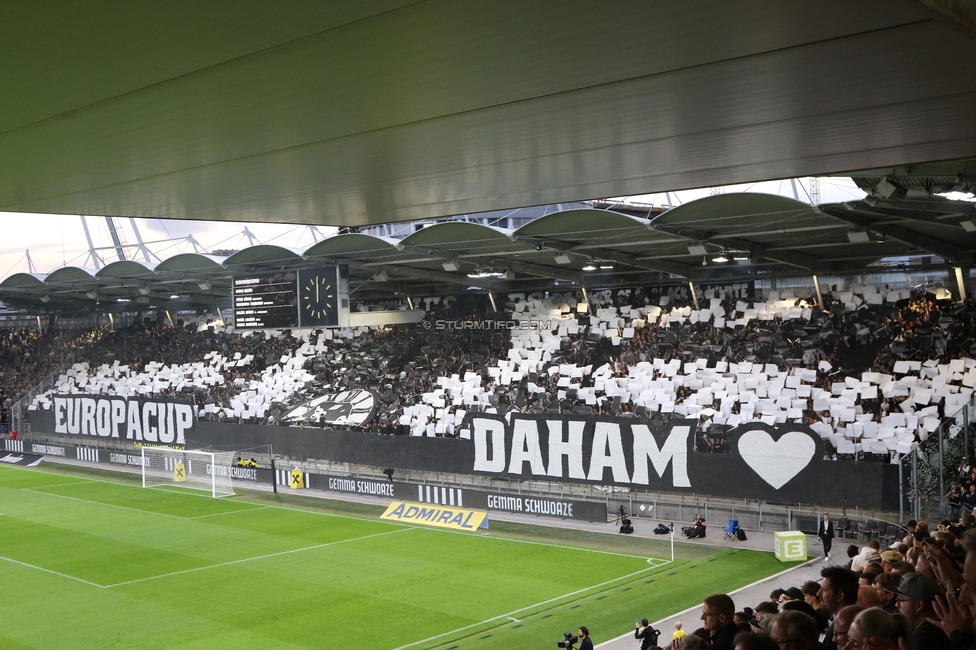 Sturm Graz - Heart of Midlothian
UEFA Champions League Qualifikation 2. Runde, SK Sturm Graz - Heart of Midlothian, Stadion Liebenau Graz, 21.07.2026. Foto zeigt Fans von Sturm mit einer Choreografie
