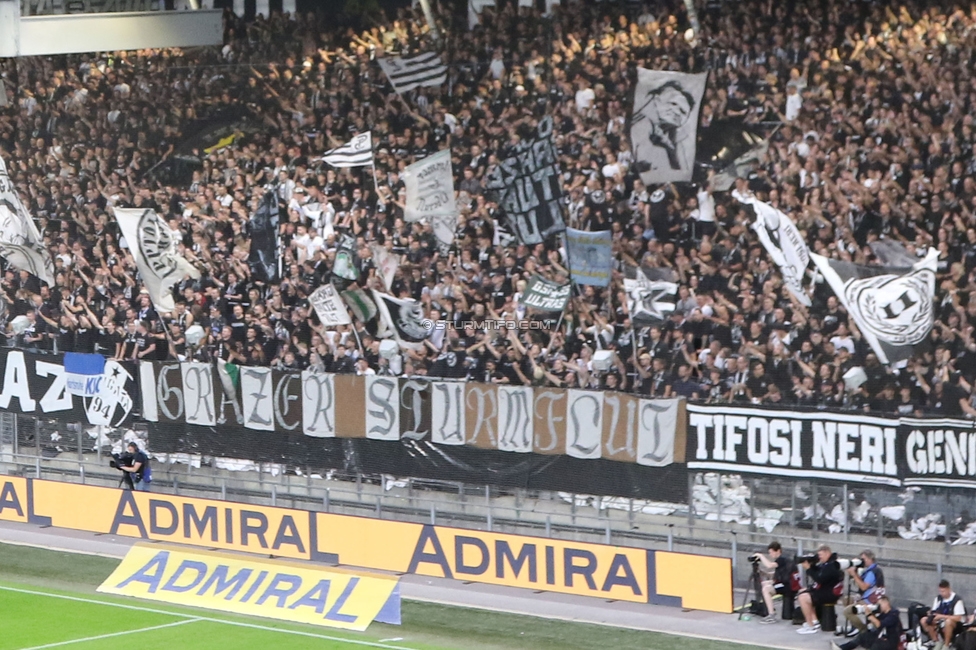 Sturm Graz - Heart of Midlothian
UEFA Champions League Qualifikation 2. Runde, SK Sturm Graz - Heart of Midlothian, Stadion Liebenau Graz, 21.07.2026. Foto zeigt Fans von Sturm
