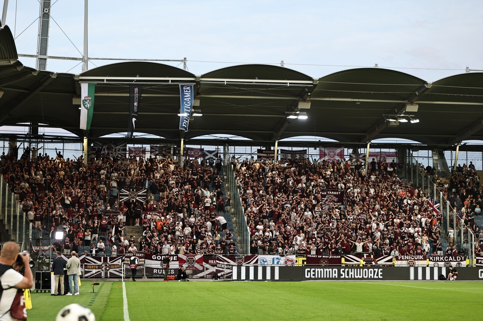Sturm Graz - Heart of Midlothian
UEFA Champions League Qualifikation 2. Runde, SK Sturm Graz - Heart of Midlothian, Stadion Liebenau Graz, 21.07.2026. 

Foto zeigt Fans von Heart of Midlothian
