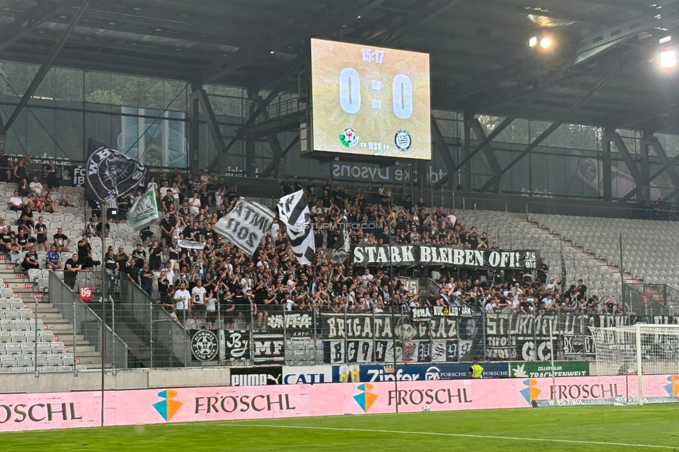 WSG Tirol - Sturm Graz
Oesterreichische Fussball Bundesliga, 1. Runde, WSG Tirol - SK Sturm Graz, Tivoli Stadion Innsbruck, 01.08.2026.

Foto zeigt Fans von Sturm
