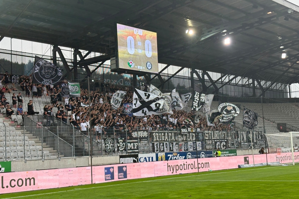 WSG Tirol - Sturm Graz
Oesterreichische Fussball Bundesliga, 1. Runde, WSG Tirol - SK Sturm Graz, Tivoli Stadion Innsbruck, 01.08.2026.

Foto zeigt Fans von Sturm
