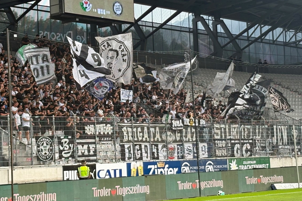 WSG Tirol - Sturm Graz
Oesterreichische Fussball Bundesliga, 1. Runde, WSG Tirol - SK Sturm Graz, Tivoli Stadion Innsbruck, 01.08.2026.

Foto zeigt Fans von Sturm
