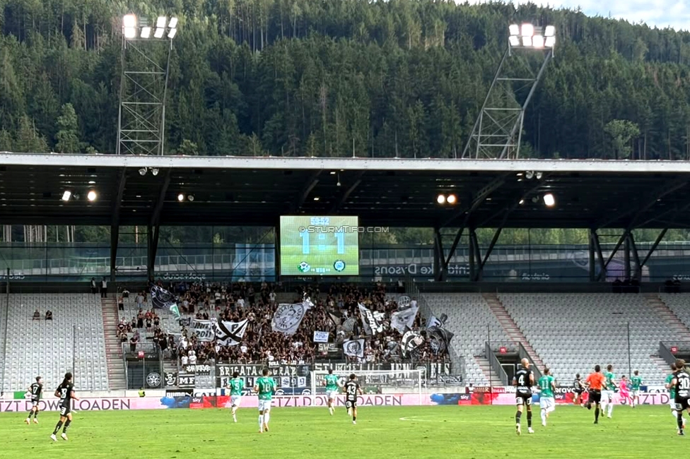 WSG Tirol - Sturm Graz
Oesterreichische Fussball Bundesliga, 1. Runde, WSG Tirol - SK Sturm Graz, Tivoli Stadion Innsbruck, 01.08.2026.

Foto zeigt Fans von Sturm
