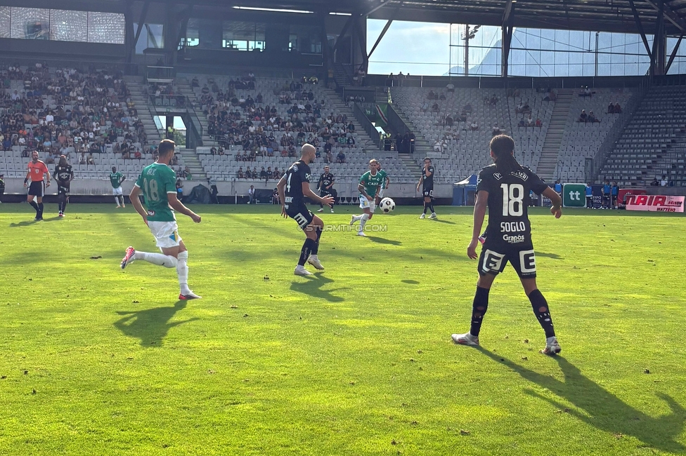 WSG Tirol - Sturm Graz
Oesterreichische Fussball Bundesliga, 1. Runde, WSG Tirol - SK Sturm Graz, Tivoli Stadion Innsbruck, 01.08.2026.

Foto zeigt Jon Gorenc-Stankovic (Sturm) und Emran Soglo (Sturm)
