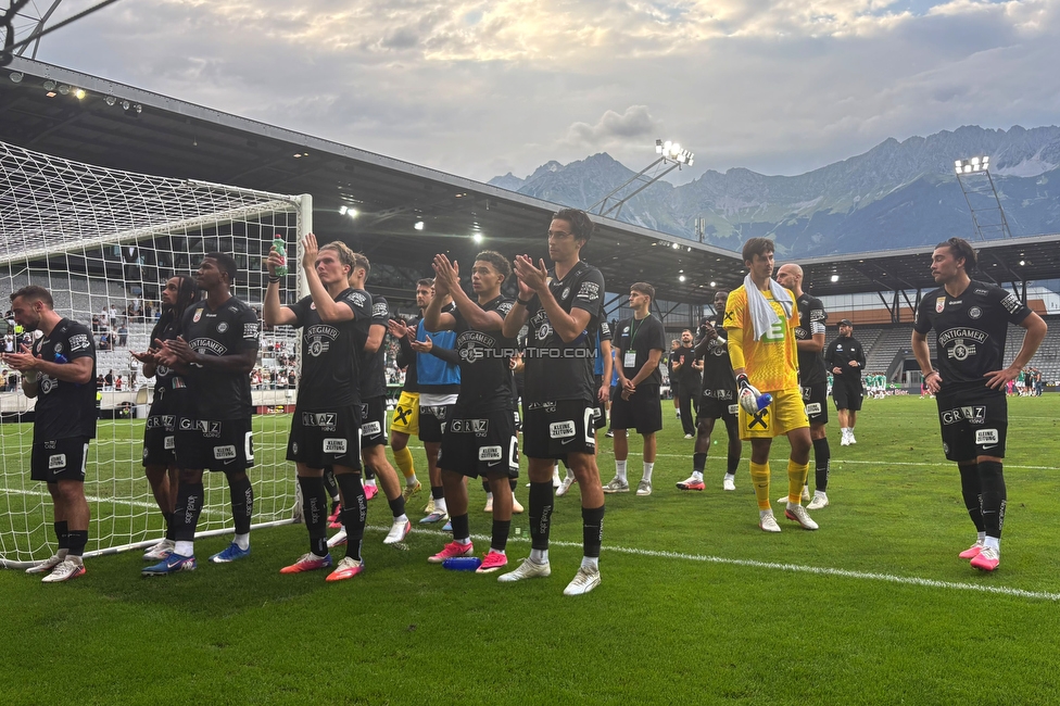 WSG Tirol - Sturm Graz
Oesterreichische Fussball Bundesliga, 1. Runde, WSG Tirol - SK Sturm Graz, Tivoli Stadion Innsbruck, 01.08.2026.

Foto zeigt die Mannschaft von Sturm
