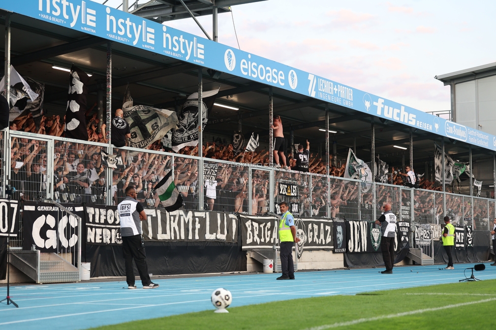 Hartberg - Sturm Graz
Oesterreichische Fussball Bundesliga, 2. Runde, TSV Hartberg - SK Sturm Graz, Arena Hartberg, 08.08.2026.Foto zeigt Fans von Sturm
