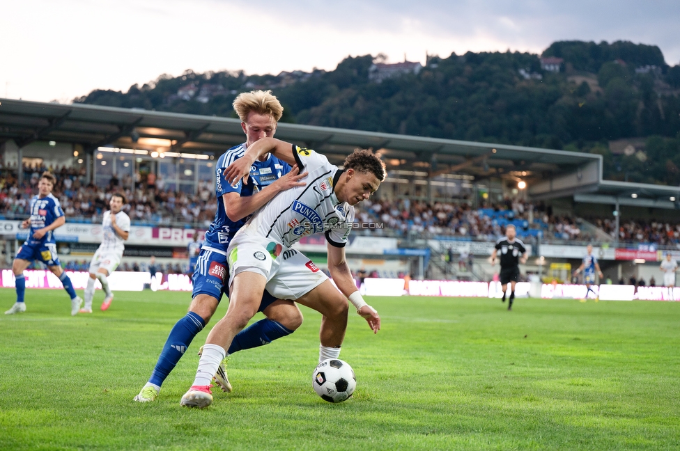 Hartberg - Sturm Graz
Oesterreichische Fussball Bundesliga, 2. Runde, TSV Hartberg - SK Sturm Graz, Arena Hartberg, 08.08.2026.Foto zeigt Jacob Peter Hoedl (Sturm)
