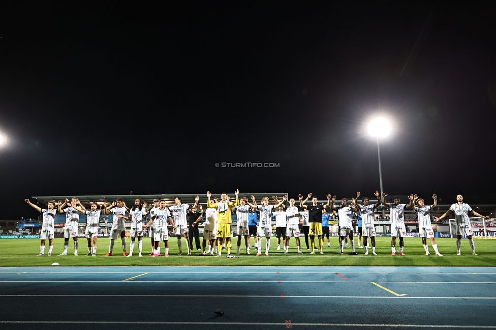 Hartberg - Sturm Graz
Oesterreichische Fussball Bundesliga, 2. Runde, TSV Hartberg - SK Sturm Graz, Arena Hartberg, 08.08.2026.Foto zeigt die Mannschaft von Sturm
