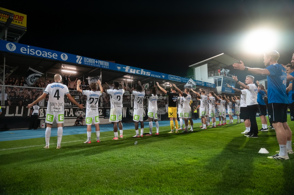 Hartberg - Sturm Graz
Oesterreichische Fussball Bundesliga, 2. Runde, TSV Hartberg - SK Sturm Graz, Arena Hartberg, 08.08.2026.Foto zeigt die Mannschaft von Sturm
