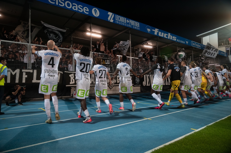 Hartberg - Sturm Graz
Oesterreichische Fussball Bundesliga, 2. Runde, TSV Hartberg - SK Sturm Graz, Arena Hartberg, 08.08.2026.Foto zeigt die Mannschaft von Sturm
