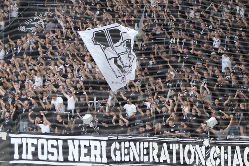 Sturm Graz - Fenerbahce
UEFA Champions League Qualifikation 3. Runde, SK Sturm Graz - Fenerbahce SK, Stadion Graz-Liebenau, 11.08.2026. 

Foto zeigt Fans von Sturm
Schlüsselwörter: tifosi generationchaos