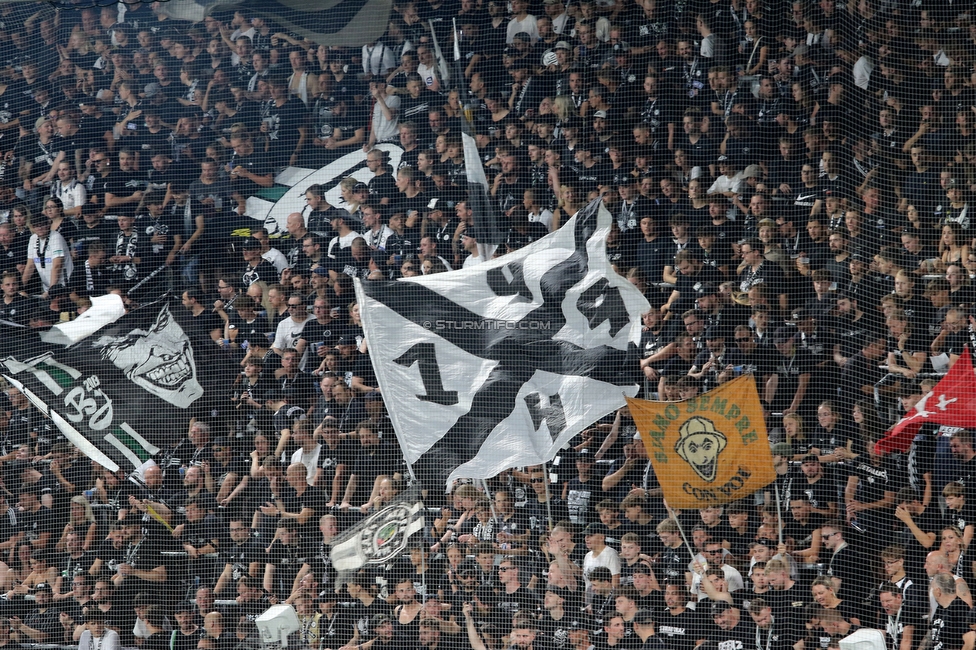 Sturm Graz - Fenerbahce
UEFA Champions League Qualifikation 3. Runde, SK Sturm Graz - Fenerbahce SK, Stadion Graz-Liebenau, 11.08.2026. 

Foto zeigt Fans von Sturm
Schlüsselwörter: brigata