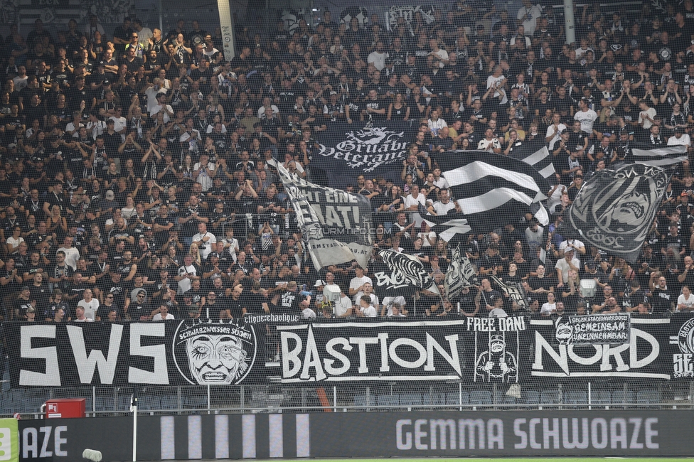Sturm Graz - Fenerbahce
UEFA Champions League Qualifikation 3. Runde, SK Sturm Graz - Fenerbahce SK, Stadion Graz-Liebenau, 11.08.2026. 

Foto zeigt Fans von Sturm
Schlüsselwörter: sws bastion