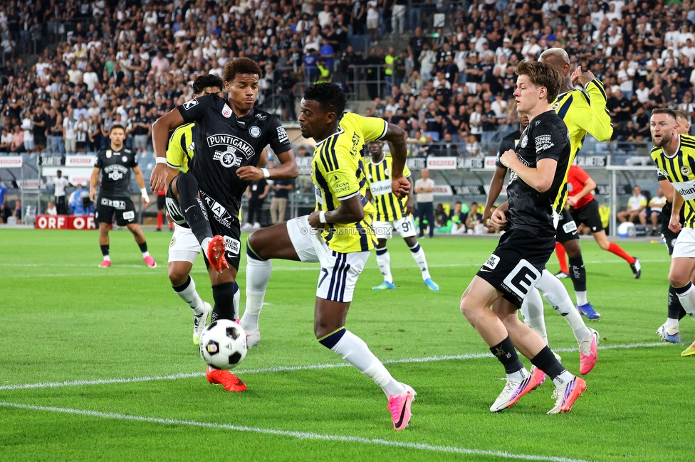 Sturm Graz - Fenerbahce
UEFA Champions League Qualifikation 3. Runde, SK Sturm Graz - Fenerbahce SK, Stadion Graz-Liebenau, 11.08.2026. 

Foto zeigt Axel Kayombo (Sturm)
