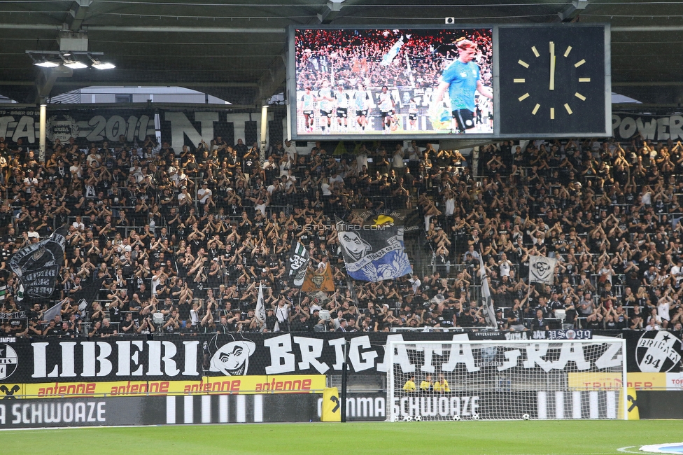 Sturm Graz - Lustenau
Oesterreichische Fussball Bundesliga, 4. Runde, SK Sturm Graz - SC Austria Lustenau, Stadion Graz-Liebenau, 22.08.2026. 

Foto zeigt Fans von Sturm
Schlüsselwörter: brigata