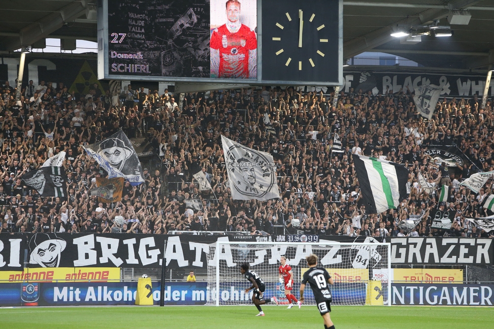 Sturm Graz - Lustenau
Oesterreichische Fussball Bundesliga, 4. Runde, SK Sturm Graz - SC Austria Lustenau, Stadion Graz-Liebenau, 22.08.2026. 

Foto zeigt Fans von Sturm
Schlüsselwörter: brigata