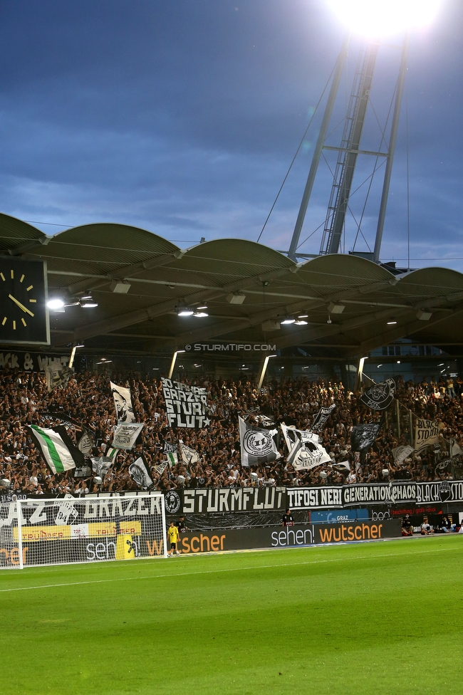 Sturm Graz - Lustenau
Oesterreichische Fussball Bundesliga, 4. Runde, SK Sturm Graz - SC Austria Lustenau, Stadion Graz-Liebenau, 22.08.2026. 

Foto zeigt Fans von Sturm
Schlüsselwörter: sturmflut