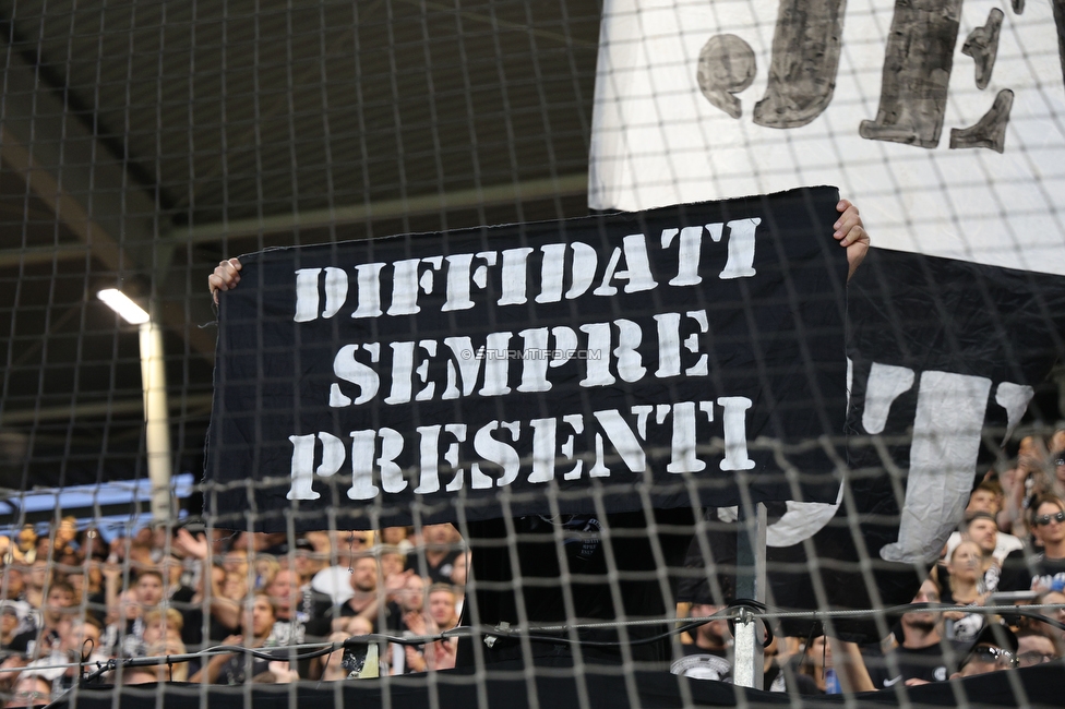 Sturm Graz - Lustenau
Oesterreichische Fussball Bundesliga, 4. Runde, SK Sturm Graz - SC Austria Lustenau, Stadion Graz-Liebenau, 22.08.2026. 

Foto zeigt Fans von Sturm
Schlüsselwörter: jewels repression