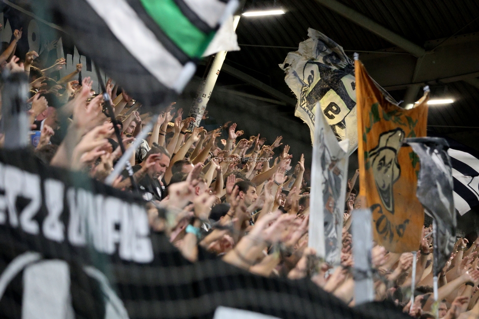 Sturm Graz - Lustenau
Oesterreichische Fussball Bundesliga, 4. Runde, SK Sturm Graz - SC Austria Lustenau, Stadion Graz-Liebenau, 22.08.2026. 

Foto zeigt Fans von Sturm
Schlüsselwörter: brigata