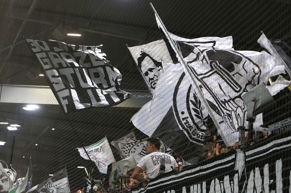Sturm Graz - Lustenau
Oesterreichische Fussball Bundesliga, 4. Runde, SK Sturm Graz - SC Austria Lustenau, Stadion Graz-Liebenau, 22.08.2026. 

Foto zeigt Fans von Sturm
Schlüsselwörter: sturmflut