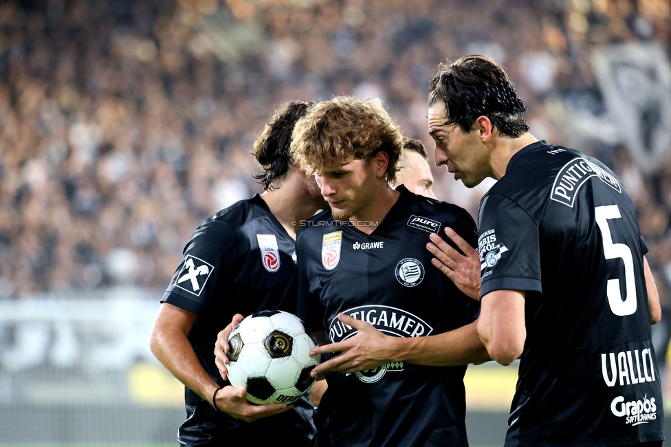 Sturm Graz - Lustenau
Oesterreichische Fussball Bundesliga, 4. Runde, SK Sturm Graz - SC Austria Lustenau, Stadion Graz-Liebenau, 22.08.2026. 

Foto zeigt Luis Balbo (Sturm) und Albert Vallci (Sturm)
