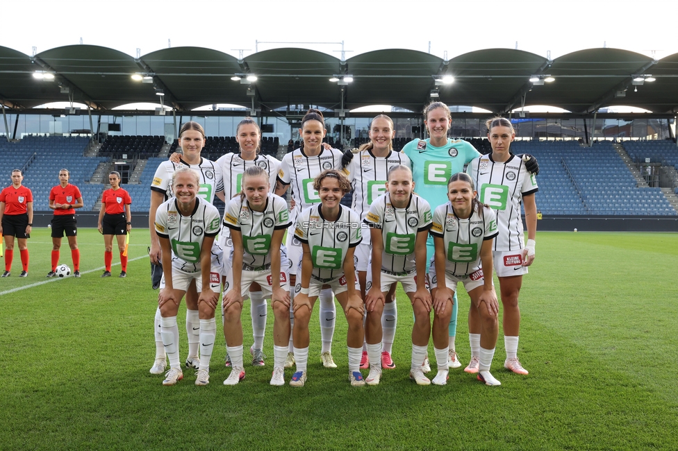 Sturm Frauen - Gintra
UEFA Womens Europa Cup Qualifikation, 1. Runde, SK Sturm Graz Frauen - FC Gintra, Stadion Graz-Liebenau, 26.08.2026.Foto zeigt die Mannschaft der Sturm Frauen
