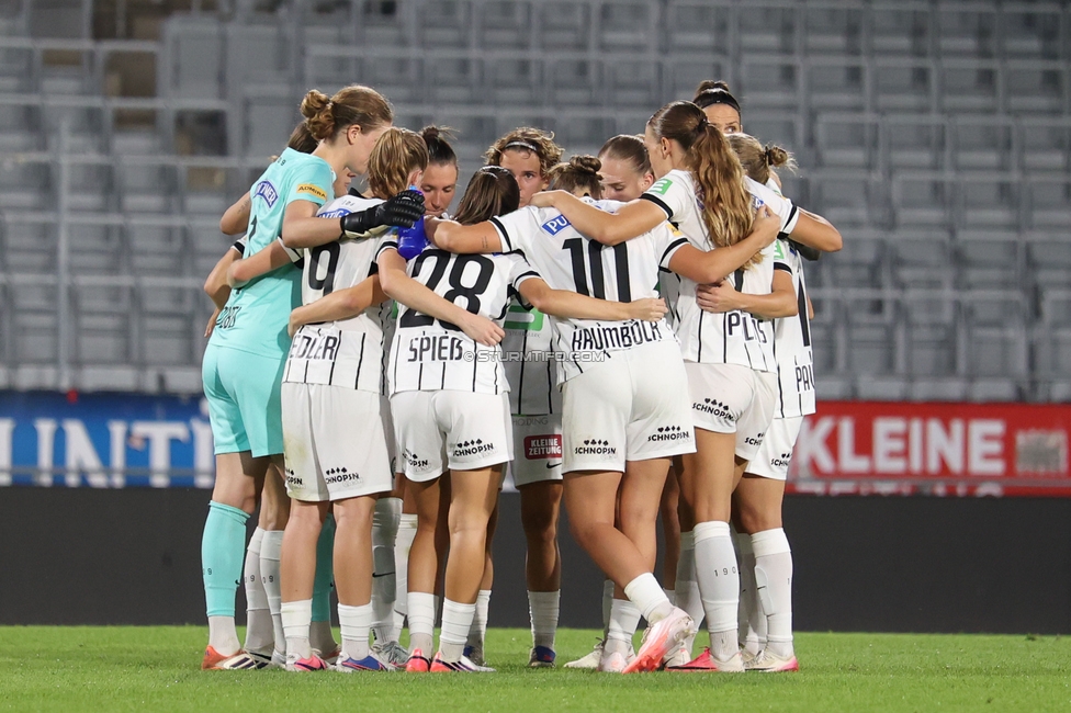 Sturm Frauen - Gintra
UEFA Womens Europa Cup Qualifikation, 1. Runde, SK Sturm Graz Frauen - FC Gintra, Stadion Graz-Liebenau, 26.08.2026.Foto zeigt die Mannschaft der Sturm Frauen
