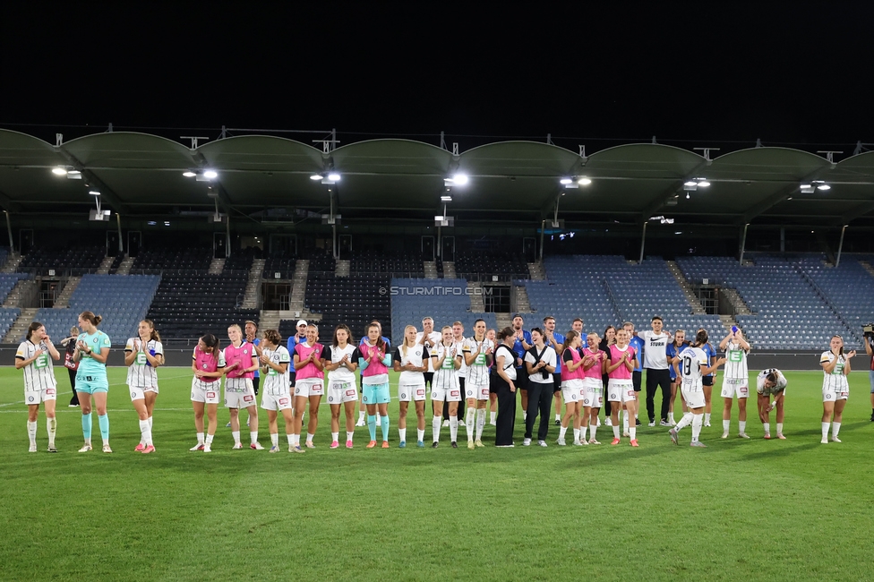 Sturm Frauen - Gintra
UEFA Womens Europa Cup Qualifikation, 1. Runde, SK Sturm Graz Frauen - FC Gintra, Stadion Graz-Liebenau, 26.08.2026.Foto zeigt die Mannschaft der Sturm Frauen
