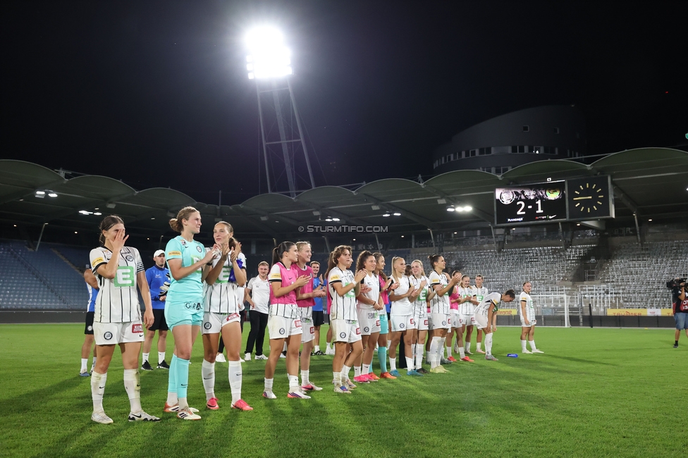 Sturm Frauen - Gintra
UEFA Womens Europa Cup Qualifikation, 1. Runde, SK Sturm Graz Frauen - FC Gintra, Stadion Graz-Liebenau, 26.08.2026.Foto zeigt die Mannschaft der Sturm Frauen
