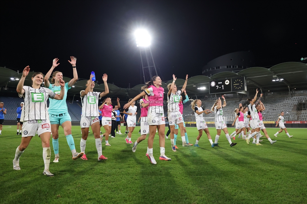 Sturm Frauen - Gintra
UEFA Womens Europa Cup Qualifikation, 1. Runde, SK Sturm Graz Frauen - FC Gintra, Stadion Graz-Liebenau, 26.08.2026.Foto zeigt die Mannschaft der Sturm Frauen
