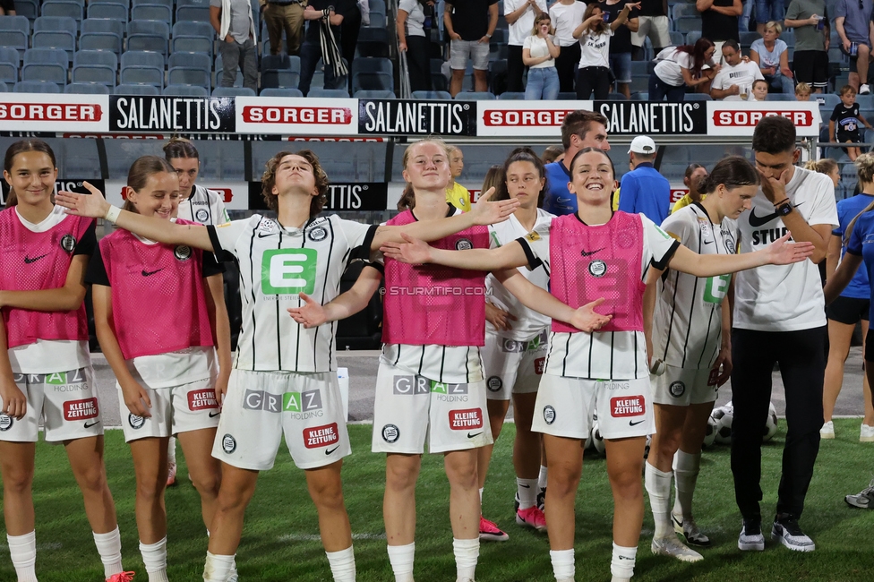 Sturm Frauen - Gintra
UEFA Womens Europa Cup Qualifikation, 1. Runde, SK Sturm Graz Frauen - FC Gintra, Stadion Graz-Liebenau, 26.08.2026.Foto zeigt die Mannschaft der Sturm Frauen
